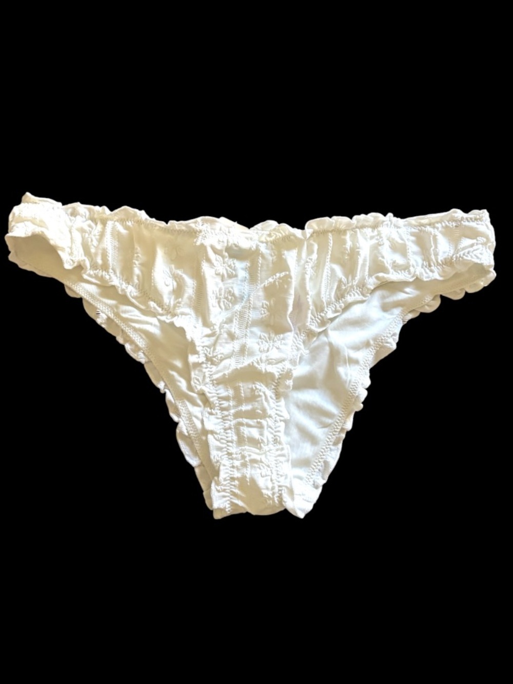 Aerie Embossed Floral Ruffle Bikini Bottom NWT